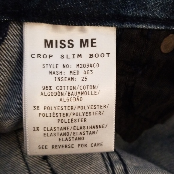 Miss Me distressed Midrise bootcut cropped Jeans - Picture 8 of 8